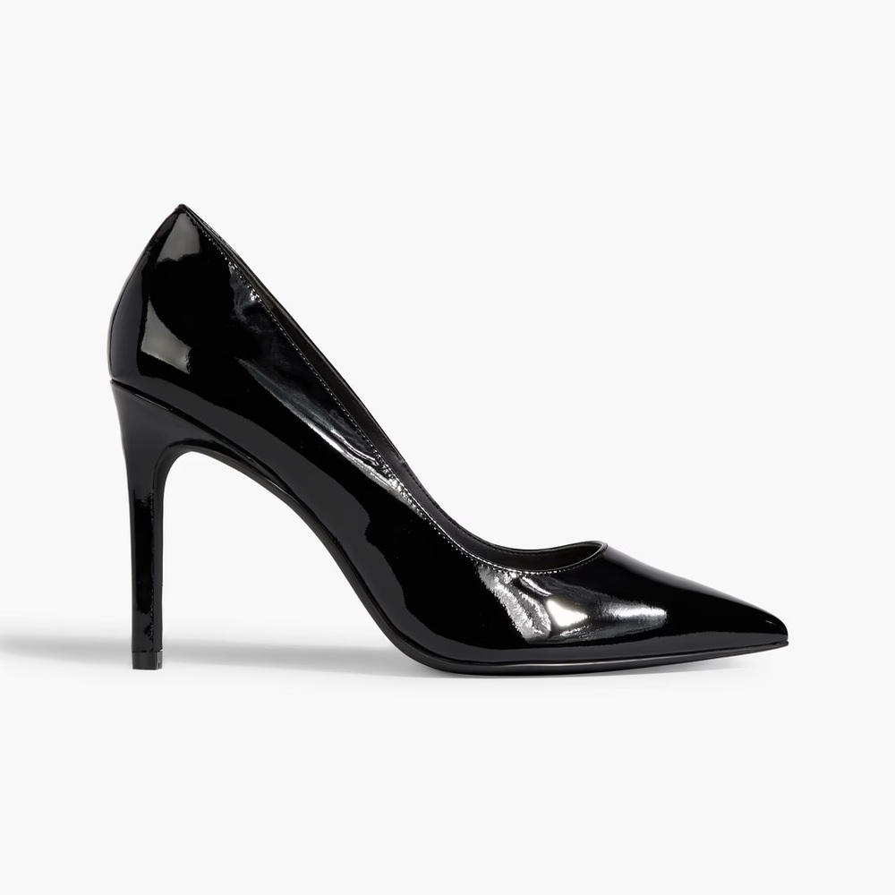 Stuart Weitzman Leigh 95 Black Patent Leather Pumps- size 37.5/7B